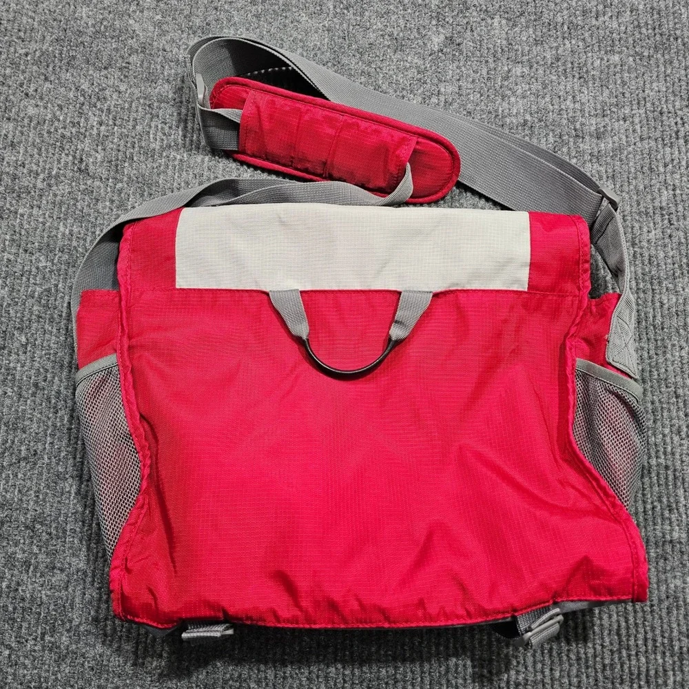 Lands' End Messenger Bag Kids OS Red School Laptop Satchel Buckle Utility